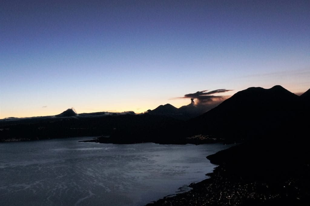 Volcán de Fuego at sunrise from Indian Nose