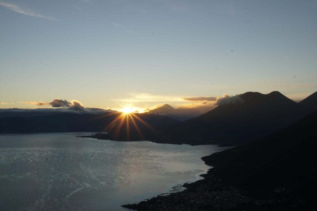 Lake Atitlan view at sunrise Indian Nose