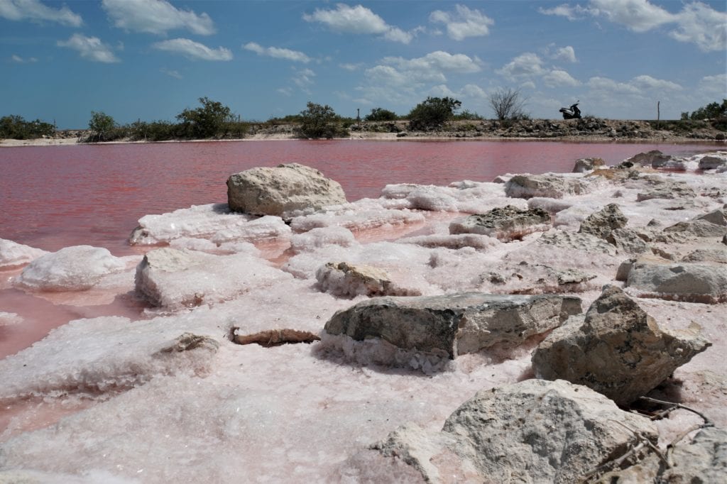 Amazing salt pond Laguna Rosada,