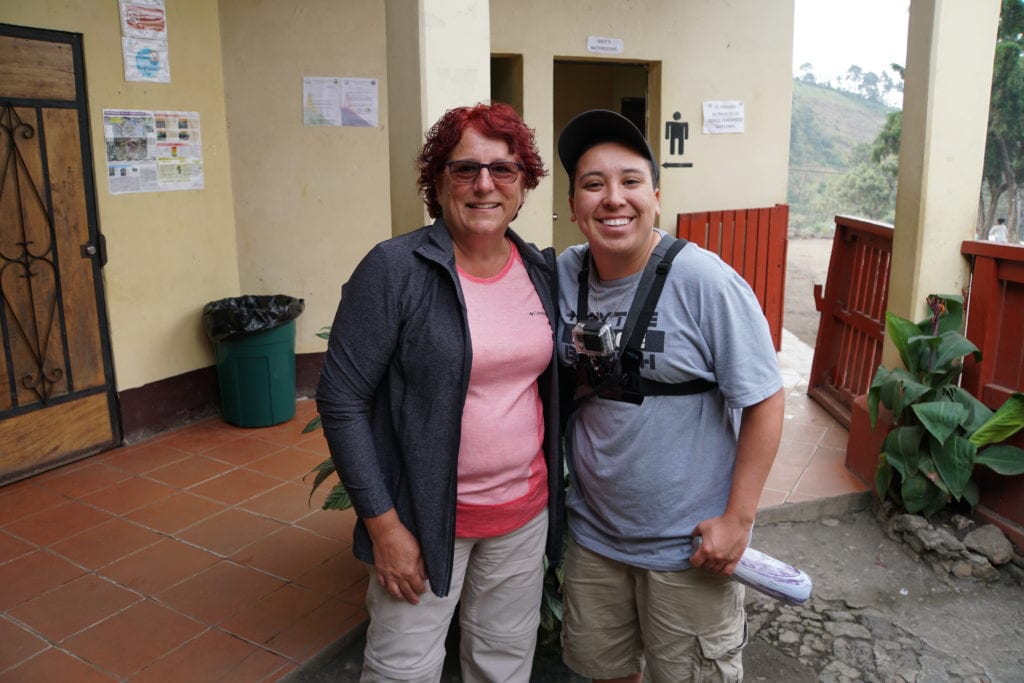 Cindy and Lauren standing outside rest stop