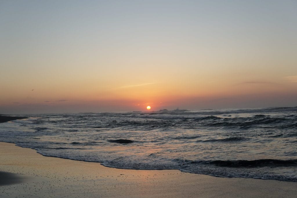 Sunset viewed from beach El Paredon