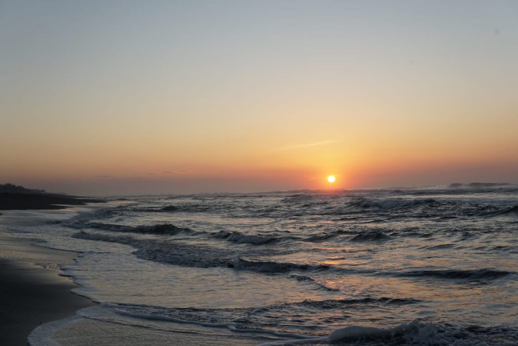 Sunset viewed from beach Pacific Ocean