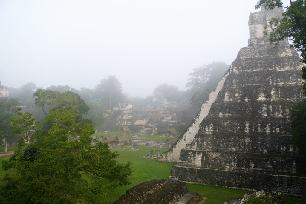 Temple I side view from Maler's Palace in fog