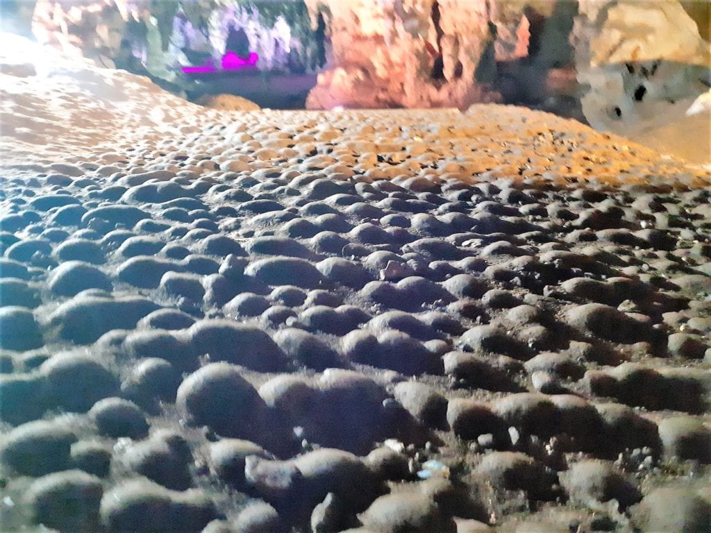 Grottoes Loltun Caves floor looking like cobble stone