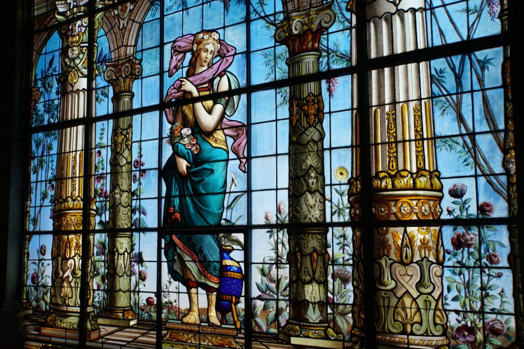 Beautiful stain glass woman at Chapultepec Castle