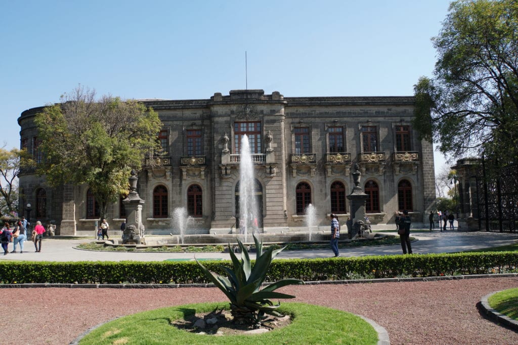 Grounds with fountain Chapultepec Castle