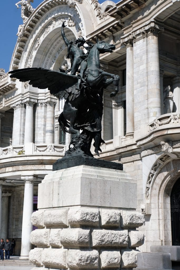 Palace De Bellas Artes horseman outside