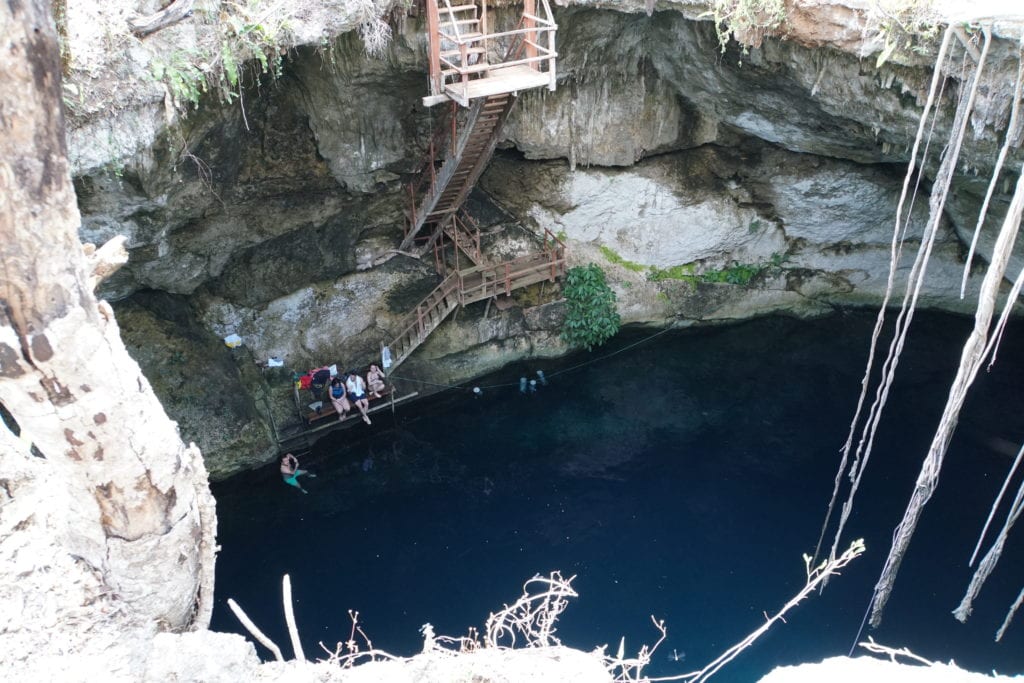 Looking into cenote from above Noh Mozon