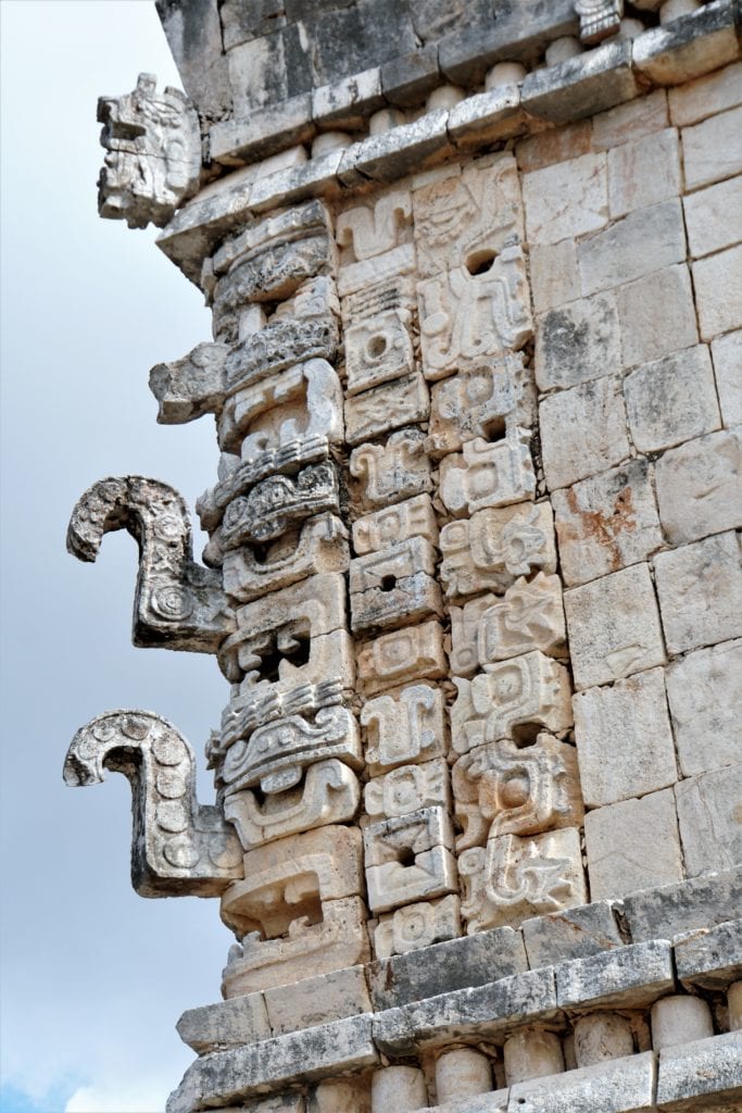 Chac god symbols displayed on structure Uxmal