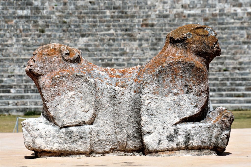 Jaguars located in front of Governors Palace Uxmal