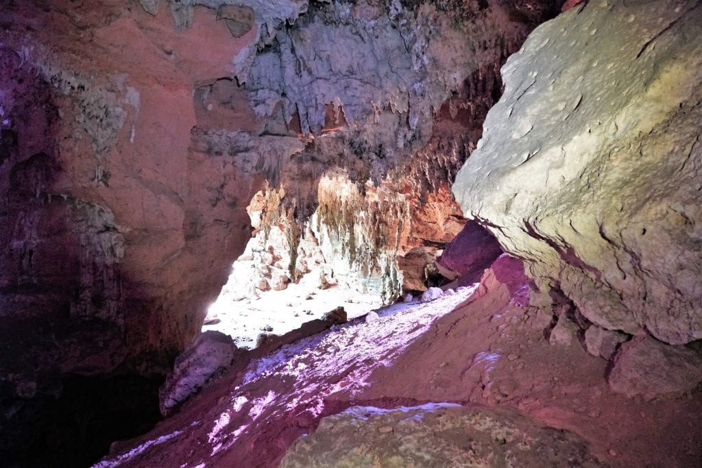 Grottoes Loltun Caves light entering from other room