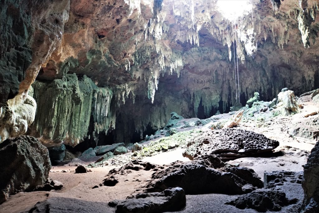 Overhead opening, entrance Grottoes Loltun Caves