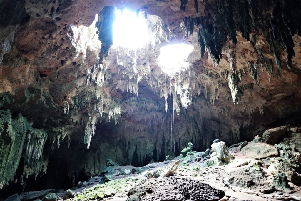 Overhead openings, entrance Grottoes Loltun Caves