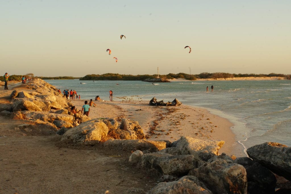 Kite boarding at Chuburna Puerto