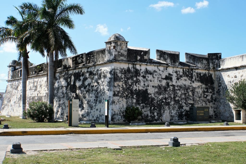 Spanish walls around historic district Campeche