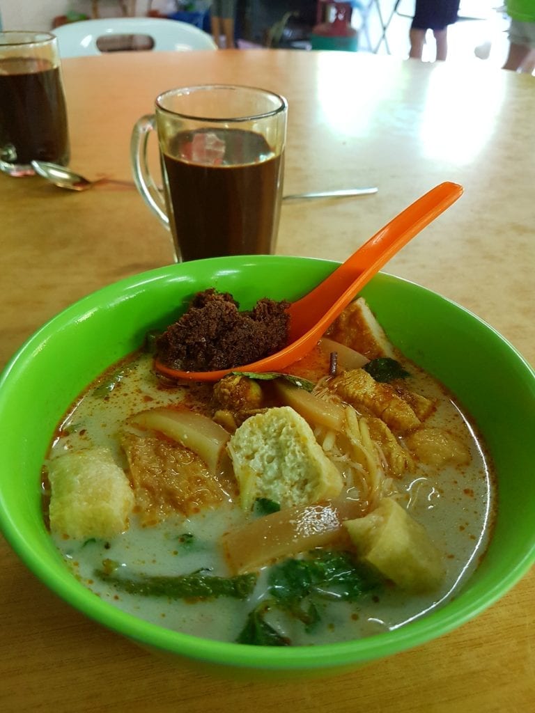 Malaysia breakfast in bowl with coffee