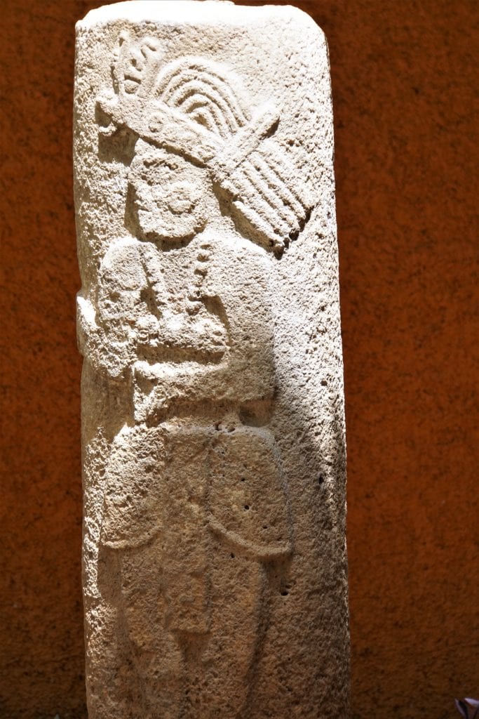 Dzibilchaltun museum Stelae picture warrior