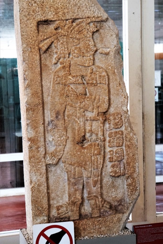 Dzibilchaltun museum rock Stelae picture Chief