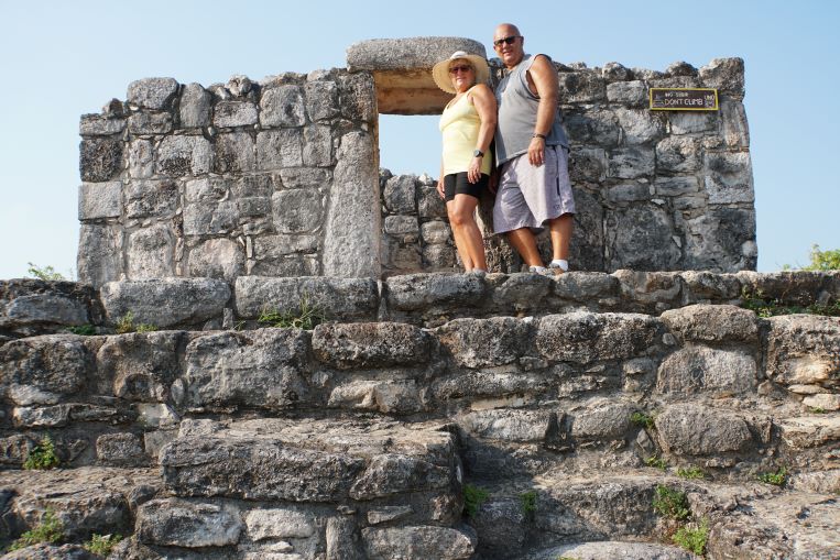 Cindy and I standing atop of the Oval Palace at Ek Balam