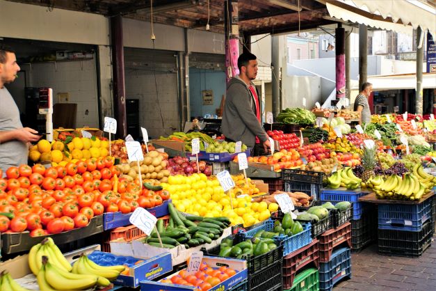 fresh produce in Athens local market