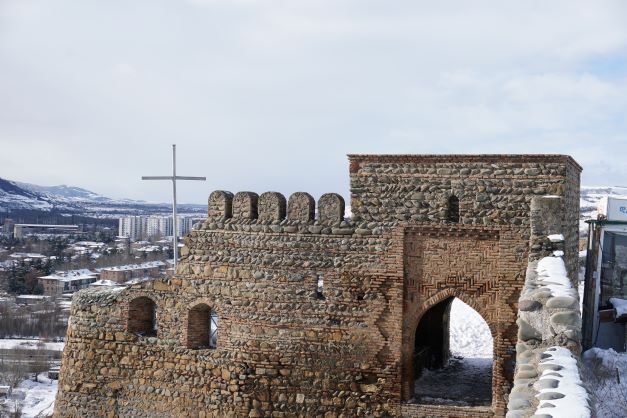 Gori Fortress looking at a cross