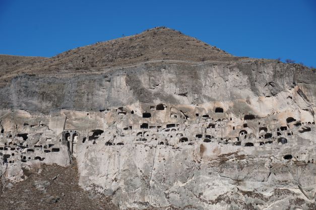 Vardzia Cave Monastery view from across the rive