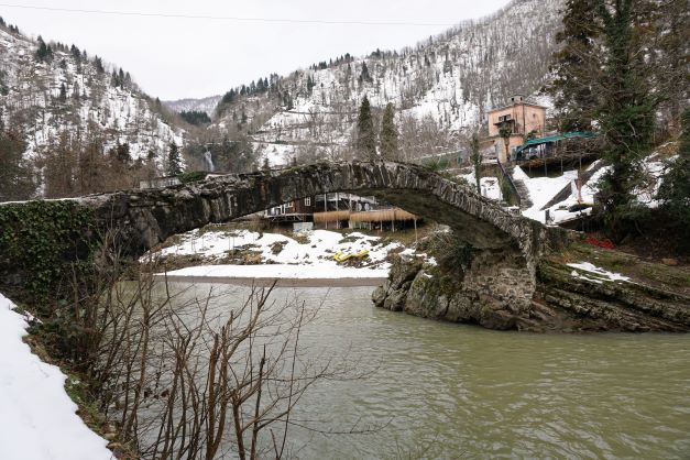 Makhunceti bridge over the river