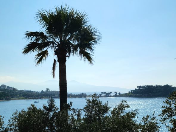 View of shore from Güvercinada castle in Kusadasi