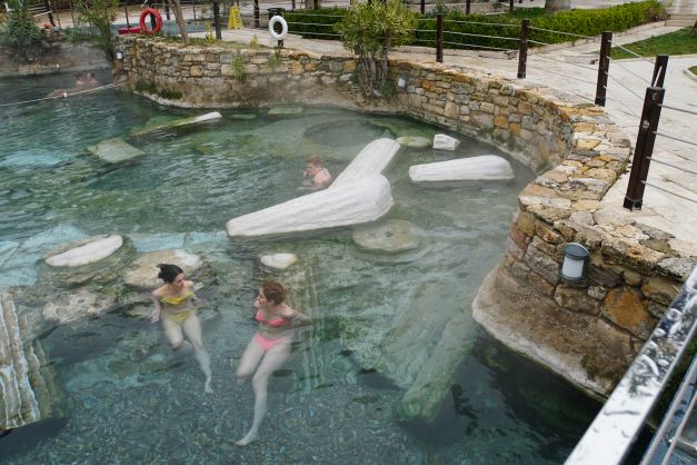 People enjoying Cleopatra's pool