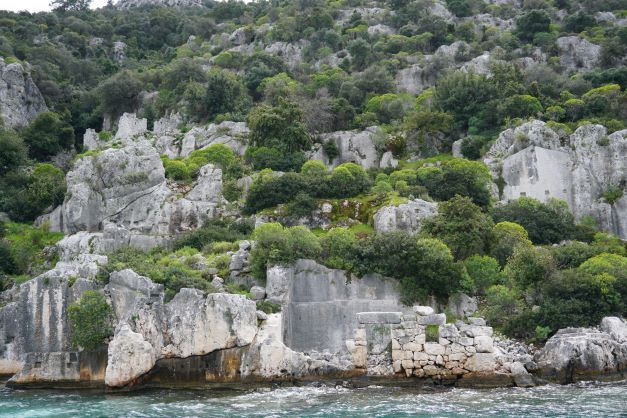 Ancient buildings located on Kekova