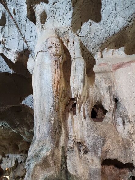 Face on pillar in Karain cave