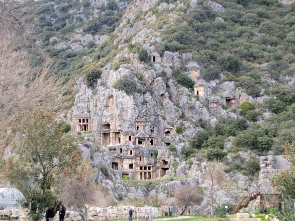 Myra Ruins Lycian Rock graves as you enter the ruins