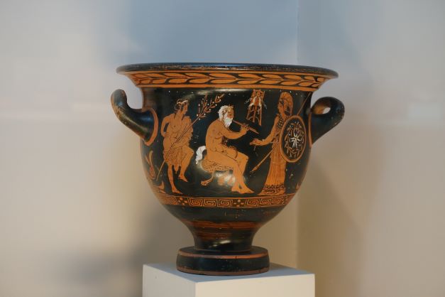 Pot with pictures on it at Antalya Museum