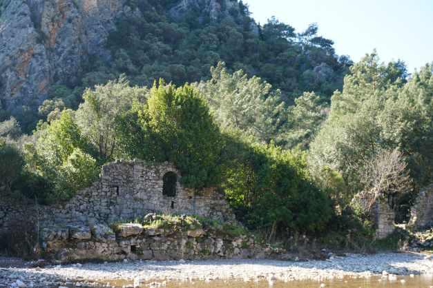 Ruins across the river at Olympos in the bush