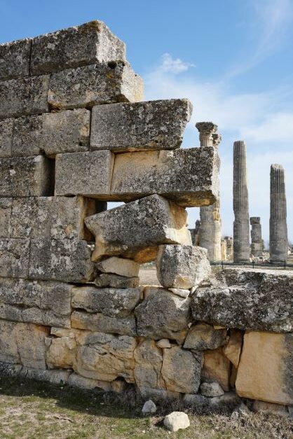 Ruins at Uzuncaburc zeus temple behind