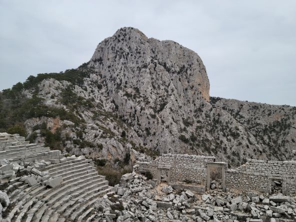 Termessos Theater with mountain in background