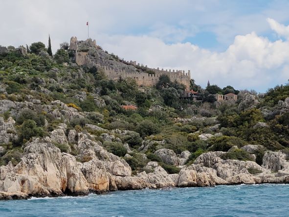 Ucagiz Kekova Castle while visiting the sunken city