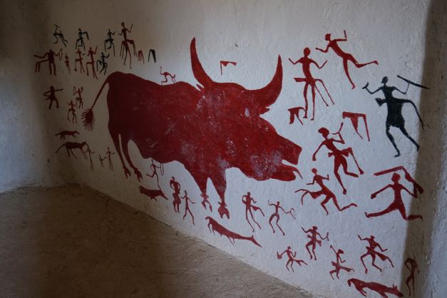 Wall pictures of animals that people at Çatalhöyük may of hunted