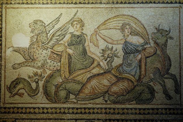 Woman and bull Mosaic Museum Gaziantep