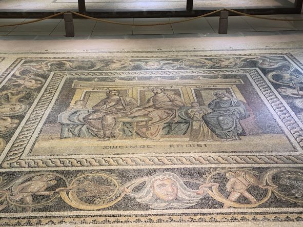 Woman at breakfast Mosaic Museum Gaziantep