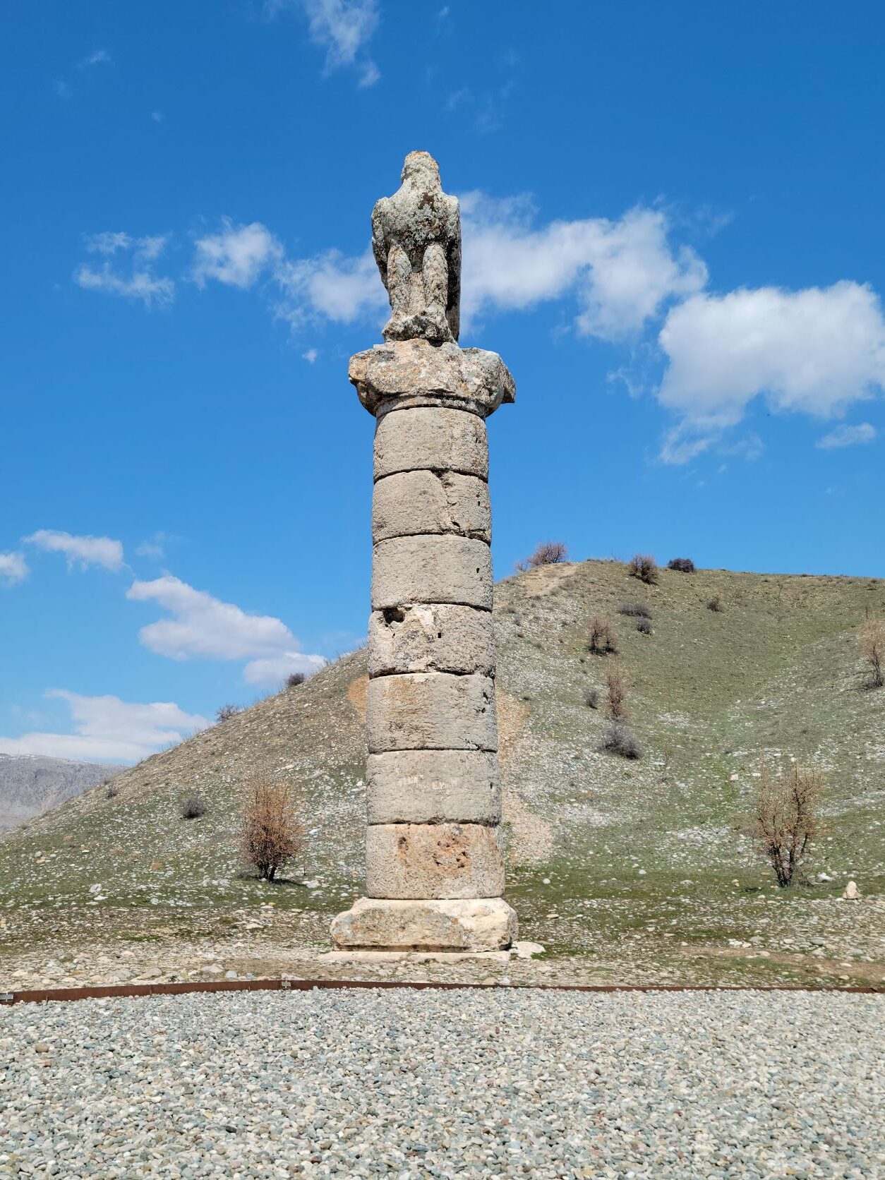 Karakuş Tumulus bird sitting on column