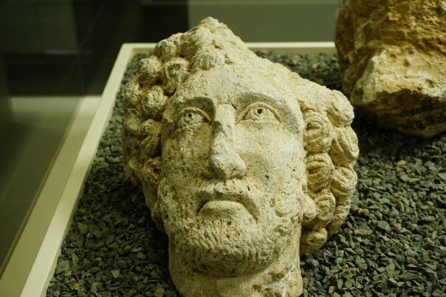 Stone carved head