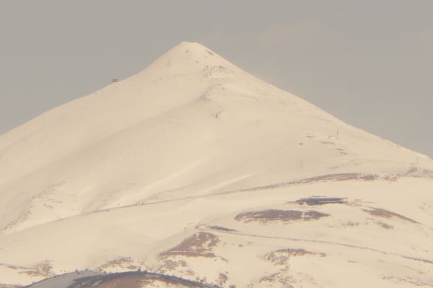 looking out toward Mount Nemrut from Karakuş Tumulus