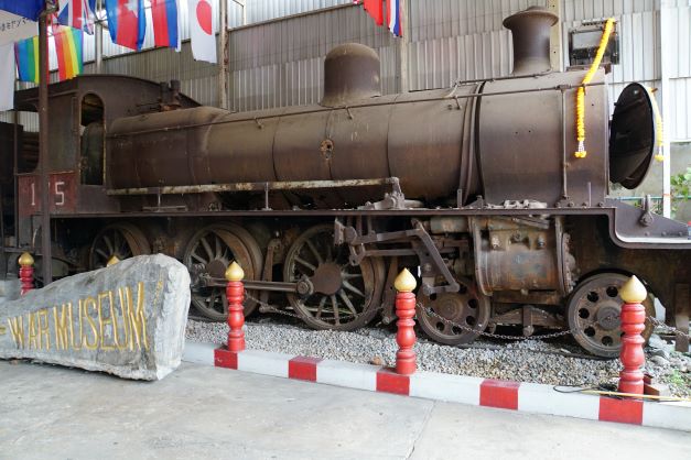 Old locomotive train used on the death railway